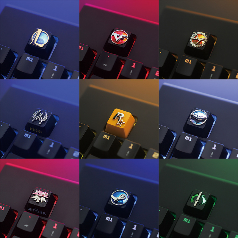 1pc Artisan Zinc-plated Alu-alloy Keycaps for Mechanical Keyboard R4 Batman / LOL / R Star / CSGO